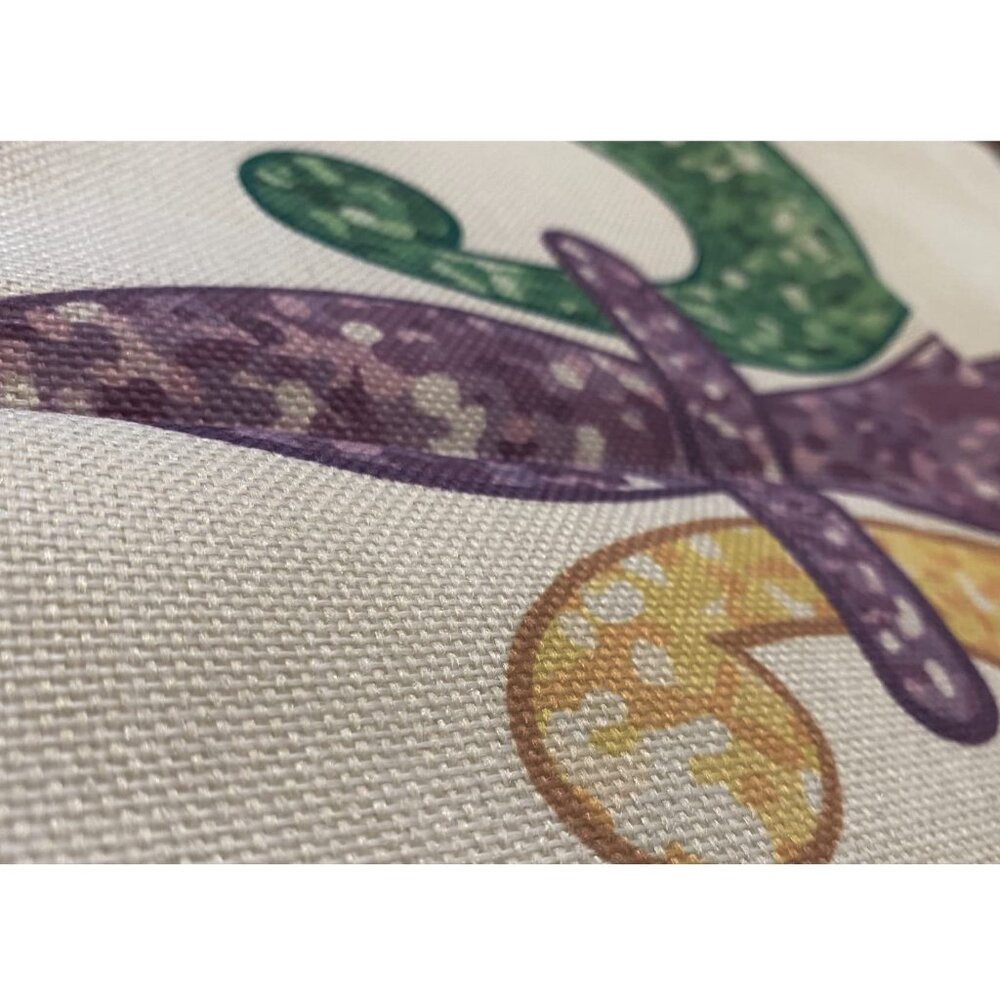 Mardi Gras Pillow Cover Decorative Throw Case Fleur De Lis Accent Decor 18x18 - Picture 6 of 6